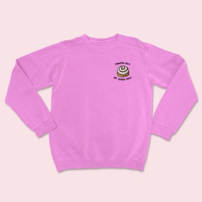 Cinnamon Rolls Embroidered Sweater Candyfloss Pink