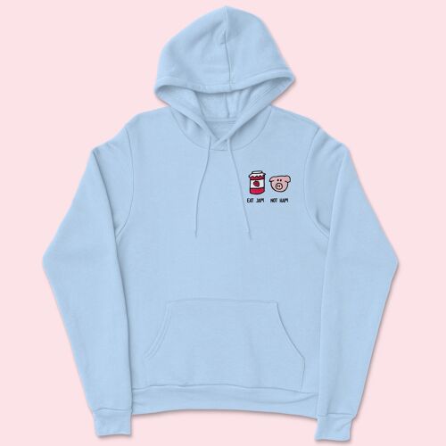 EAT JAM Embroidered Unisex Hoodie Sky Blue