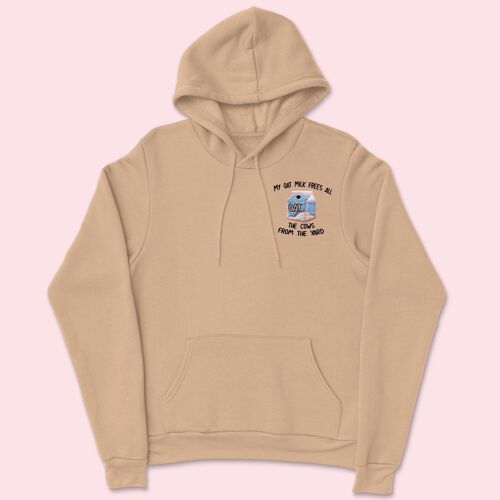 My Oat Milk Embroidered Unisex Hoodie Nude