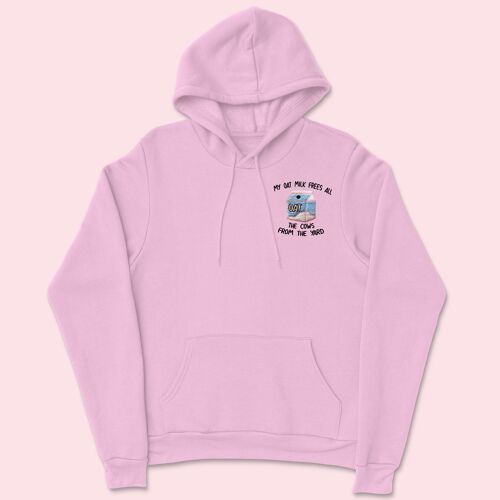 My Oat Milk Embroidered Unisex Hoodie Baby Pink