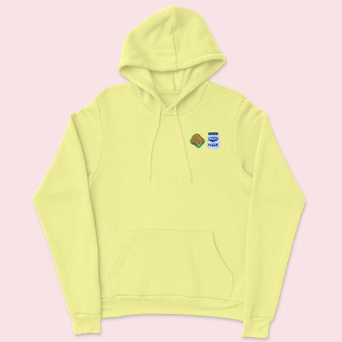 VEGAN MAYO Embroidered Hoodie Lemon