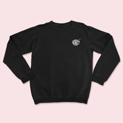 Maglione ricamato biologico RUDE CEREAL Nero