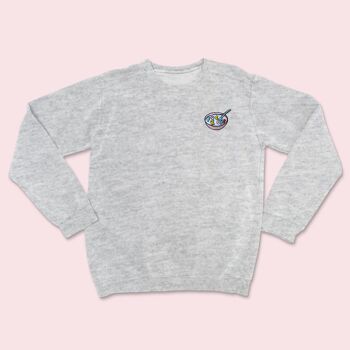 Pull Brodé Bio RUDE CEREAL Gris Chiné 1