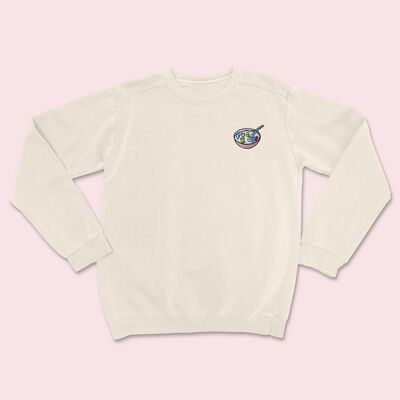 RUDE CEREAL Organic Embroidered Sweater Lilac Petal