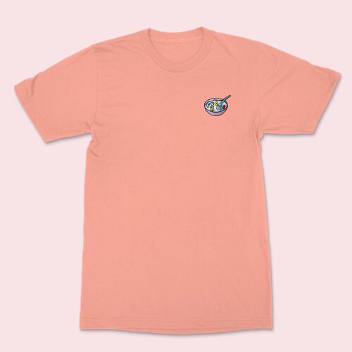 RUDE CEREAL Embroidered T-shirt Rose Clay