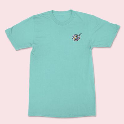 Camiseta Bordada RUDE CEREAL Teal Monstera