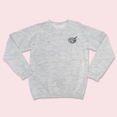 Rude Cereal Embroidered Sweatshirt Ash