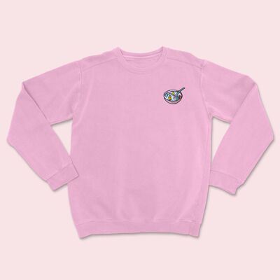 Rude Cereal Embroidered Sweatshirt Baby Pink