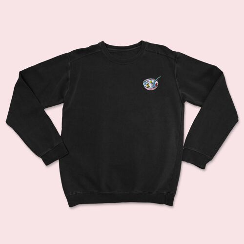 Rude Cereal Embroidered Sweatshirt Deep Black