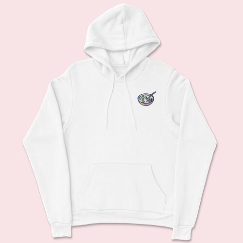 Rude Cereal Embroidered Hoodie White