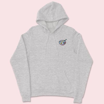 Rude Cereal Embroidered Hoodie Ash
