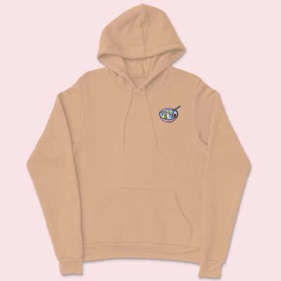 Rude Cereal Bestickter Hoodie Nude