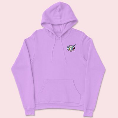 Rude Cereal Bestickter Hoodie Lavendel