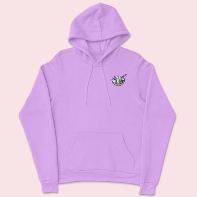 Rude Cereal Embroidered Hoodie Lavender