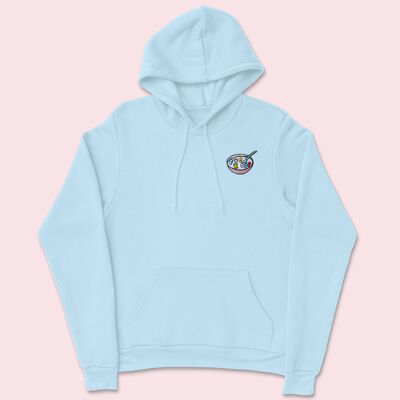 Rude Cereal Bestickter Hoodie Himmelblau