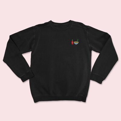 Hot Noodles Organic Embroidered Sweater Black