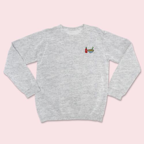 Hot Noodles Organic Embroidered Sweater Heather Grey