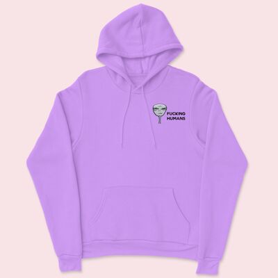 FCKING HUMANS Alien bestickter Unisex-Hoodie Lavendel