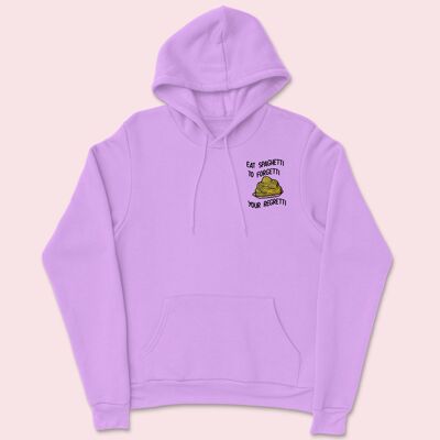 Eat Spaghetti Embroidered Unisex Hoodie Lavender