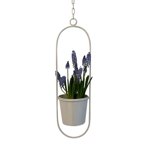 Hängetopf, Dekoring mit Blumentopf "Hanging Garden" Oval, weiß