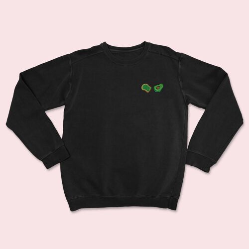 Avocado Toast Organic Embroidered Sweater Black