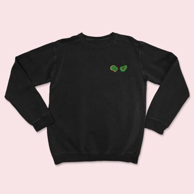 Avocado Toast Organic Bestickter Pullover Schwarz