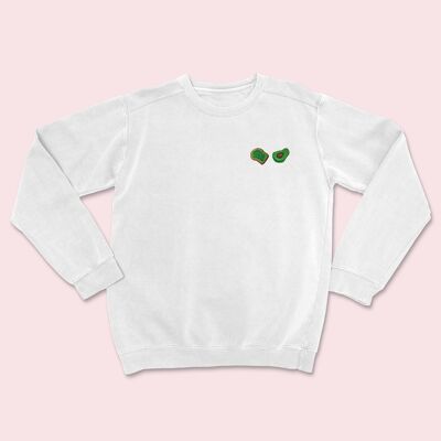 Sweat-shirt unisexe brodé Avocado Toast Arctic White