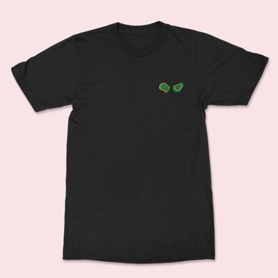 Camiseta Bordada Aguacate Tostado Negro