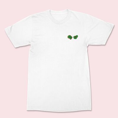 T-shirt con ricamo Avocado Toast bianca