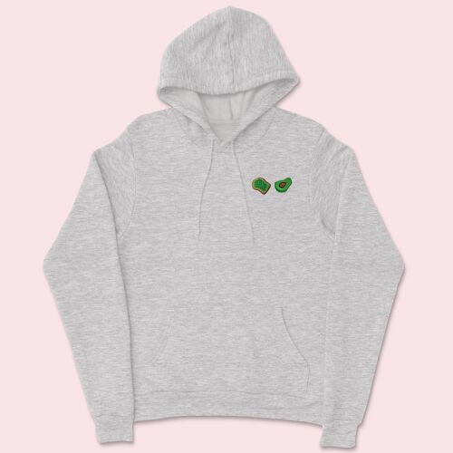 Avocado Toast Embroidered Hoodie Ash