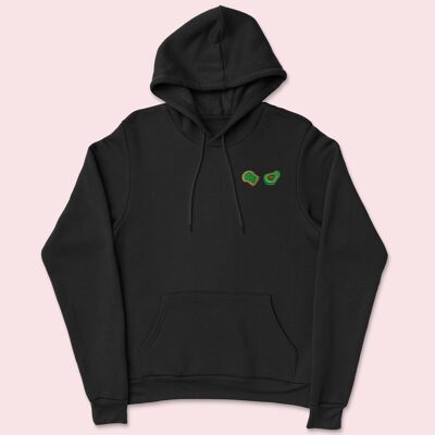 Avocado Toast Embroidered Hoodie Deep Black