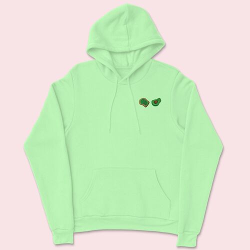 Avocado Toast Embroidered Hoodie Lime Green