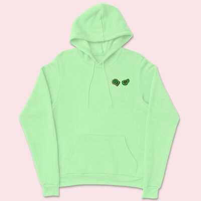 Avocado Toast Embroidered Hoodie Lime Green
