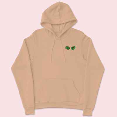 Avocado Toast Embroidered Hoodie Nude