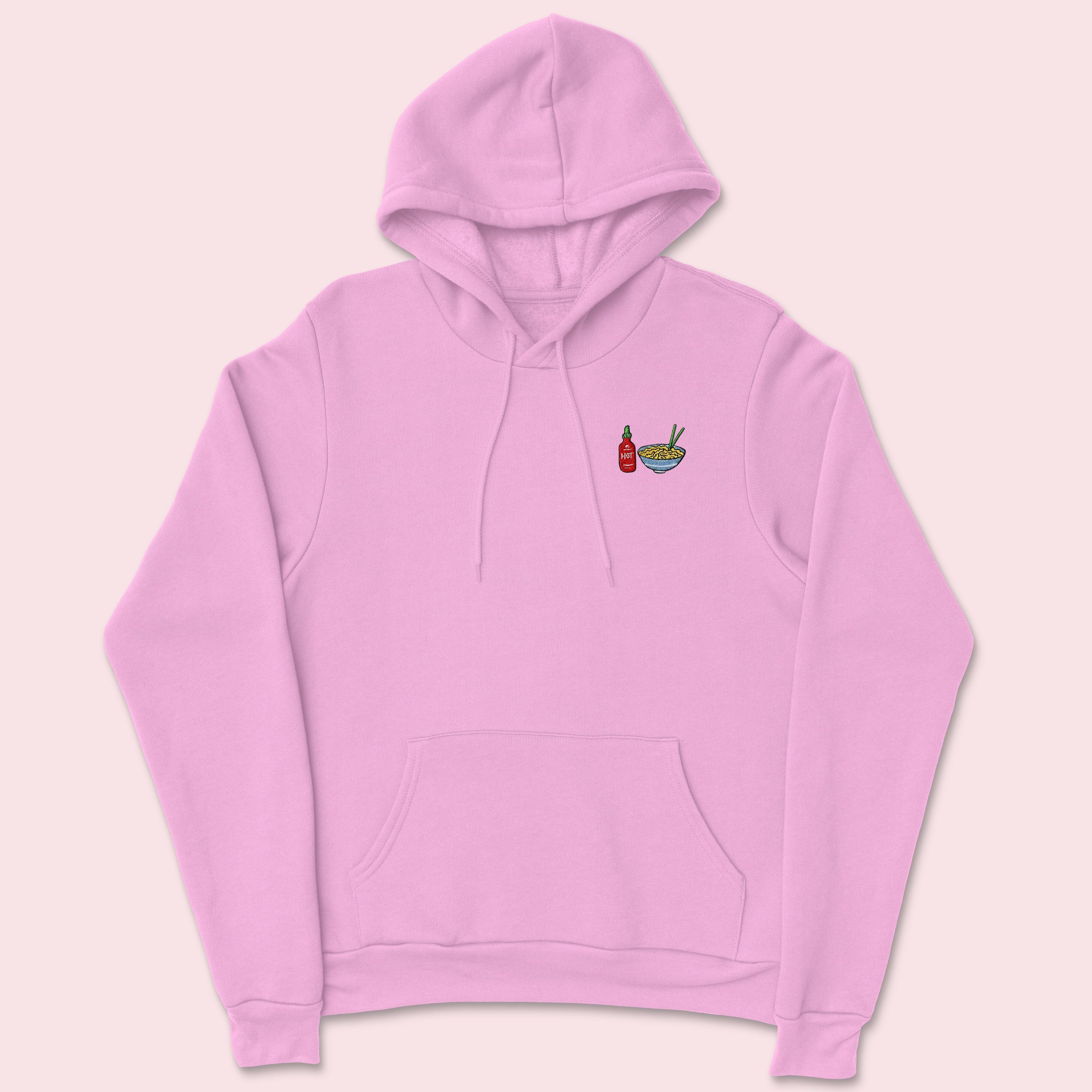 Buy wholesale Hot Noodles Embroidered Hoodie Baby Pink