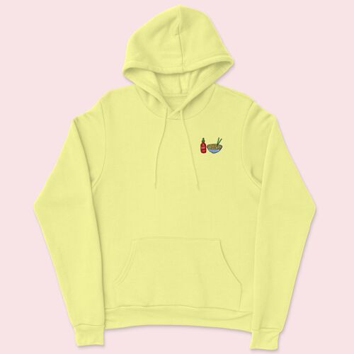 Hot Noodles Embroidered Hoodie Lemon