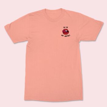 T-shirt brodé EAT ME Not Animals Argile Rose