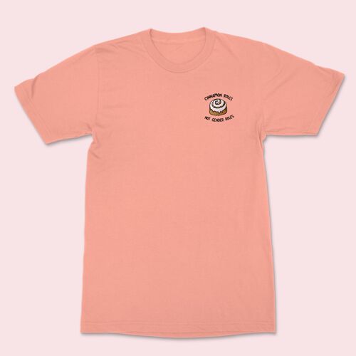 CINNAMON ROLLS Embroidered T-shirt Rose Clay