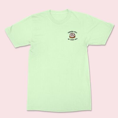 CINNAMON ROLLS Besticktes T-Shirt Stängelgrün