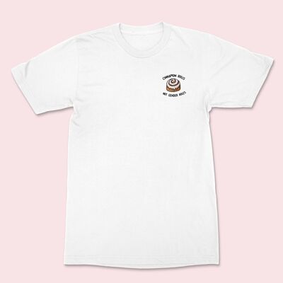 CINNAMON ROLLS Besticktes T-Shirt Weiß