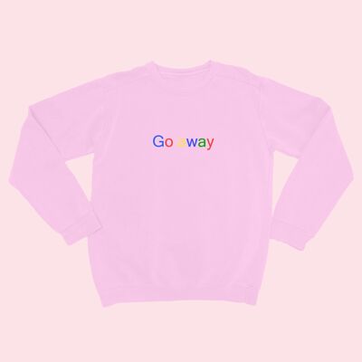 Sudadera Bordada GO AWAY Unisex Rosa Bebé