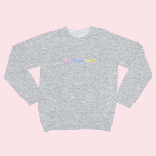 Live Laugh Embroidered Unisex Sweatshirt Heather Grey