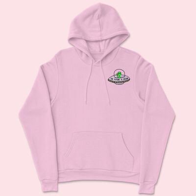 FUTURE IS VEGAN Organic Embroidered Hoodie Cotton Pink