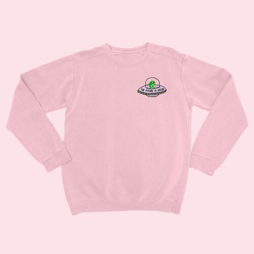 FUTURE IS VEGAN Organic Embroidered Sweater Nude Pink