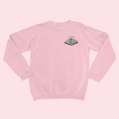 FUTURE IS VEGAN Organic Embroidered Sweater Nude Pink