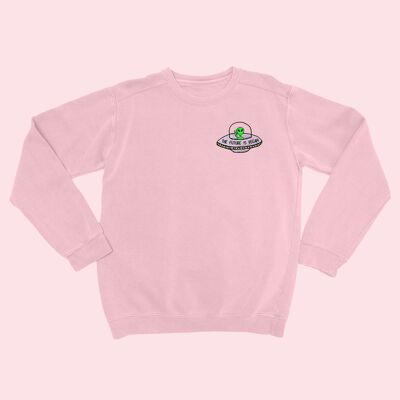 FUTURE IS VEGAN Organic Embroidered Sweater Lavender