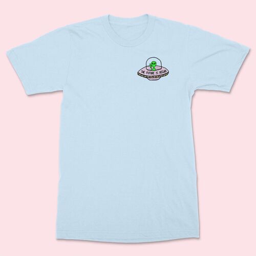 FUTURE IS VEGAN Embroidered Unisex T-shirt Baby Blue