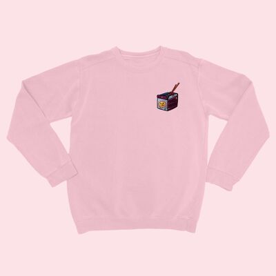 SEND NOODS Organic Embroidered Sweater Nude Pink