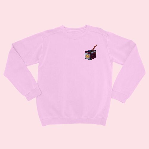 SEND NOODS Organic Embroidered Sweater Cotton Pink