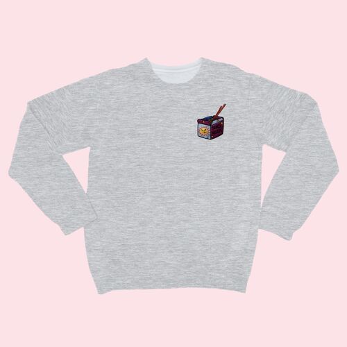 SEND NOODS Organic Embroidered Sweater Heather Grey